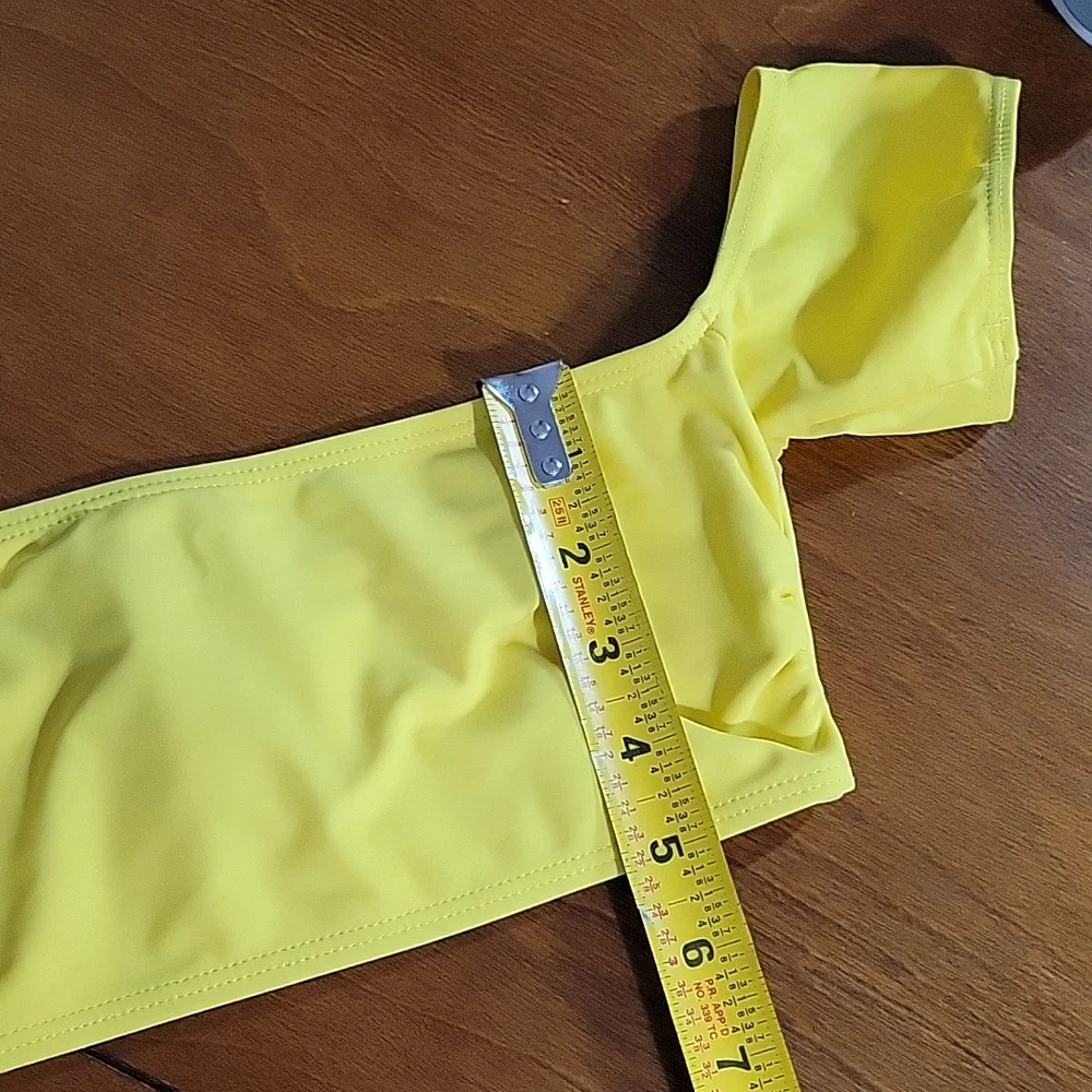 Donated-Swim Top Off the Shoulder Bright Yellow - Picture 5 of 14